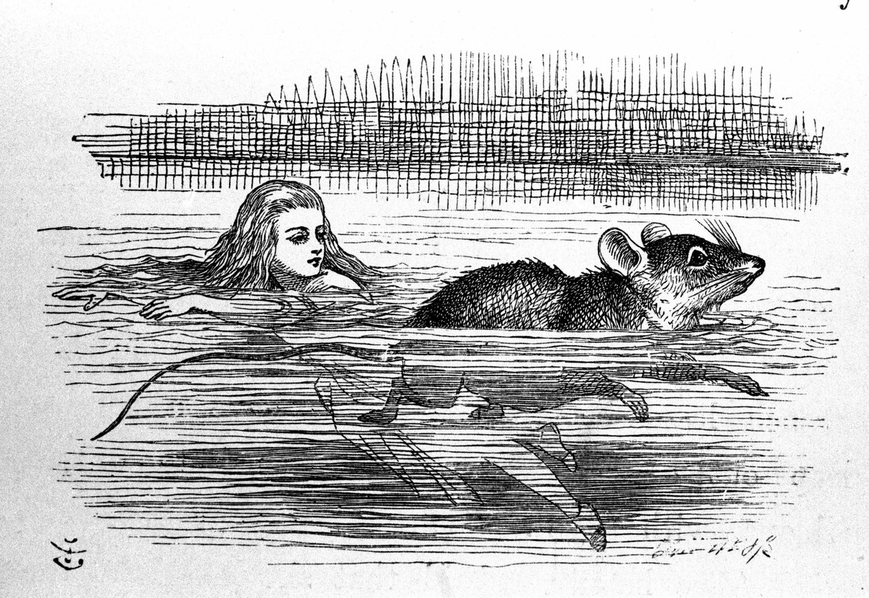 Alice in Wonderland door Lewis Carroll (E. Dodgson). Illustratie van de eerste editie door Tenniel door John Tenniel