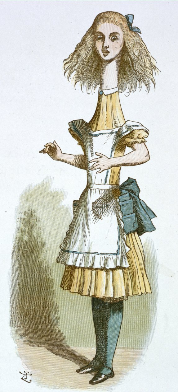 Alice met een lange nek door John Tenniel