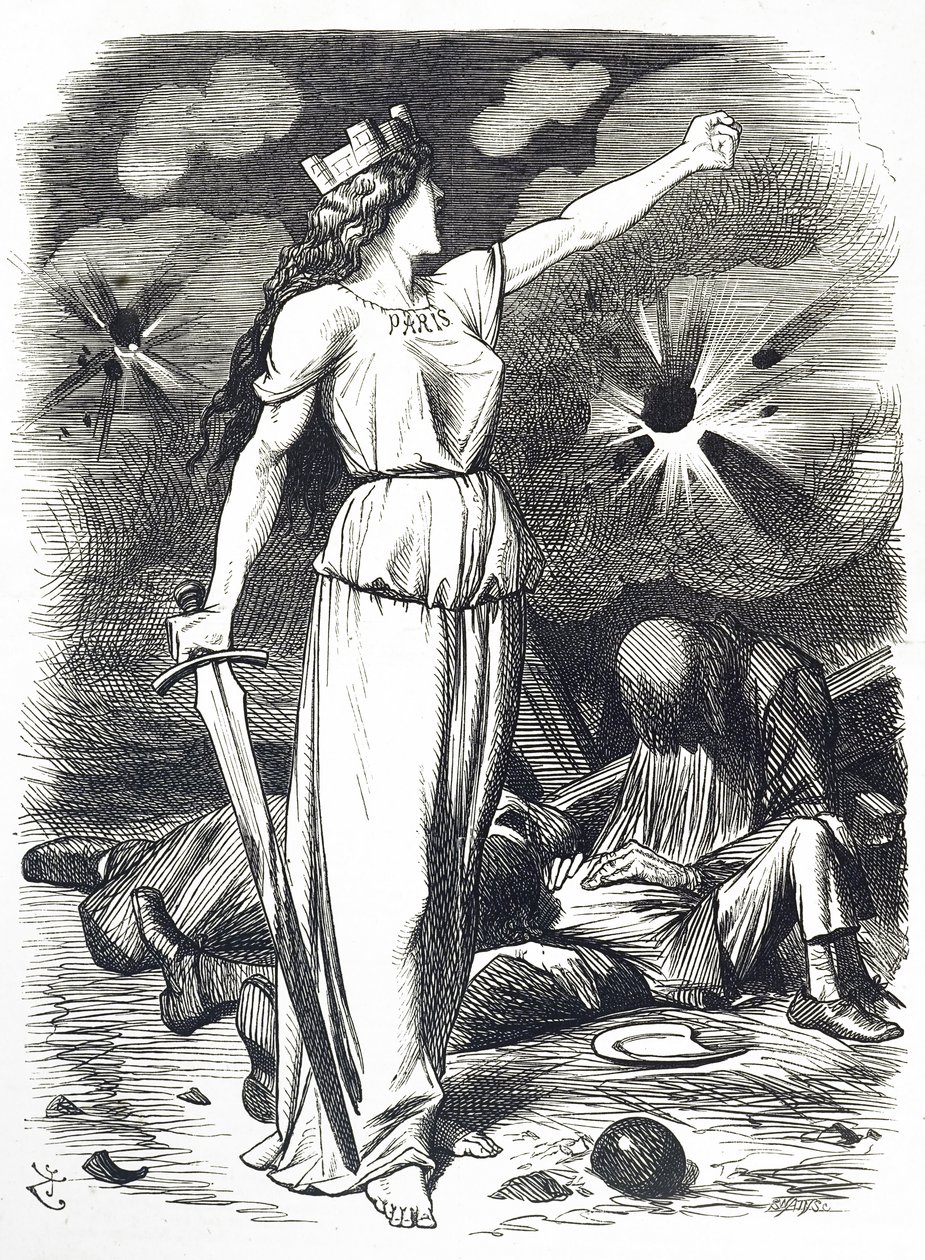 Cartoon over het Beleg van Parijs, dat plaatsvond tijdens de Frans-Duitse Oorlog door John Tenniel