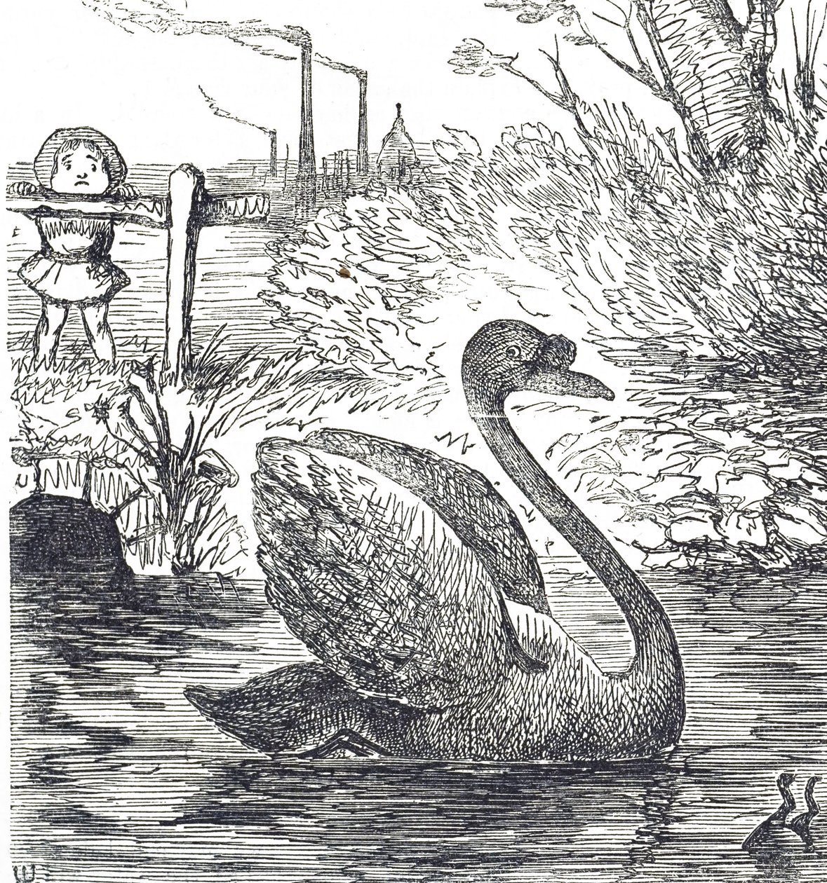 Cartoon over de vervuiling van de Theems in Londen door John Tenniel