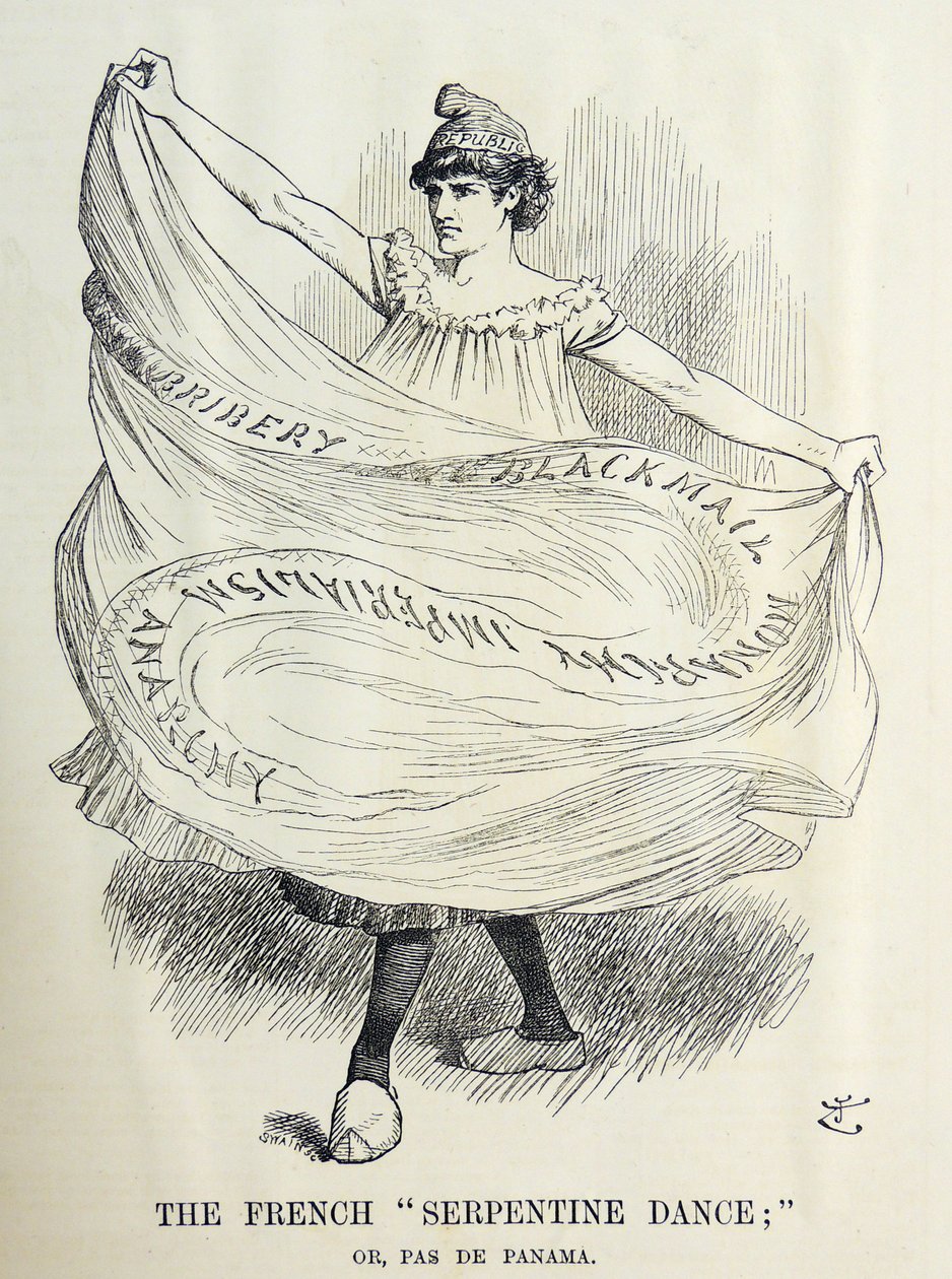 John Tenniel cartoon over de Franse machinaties rond de bouw van het Panamakanaal. Uit 