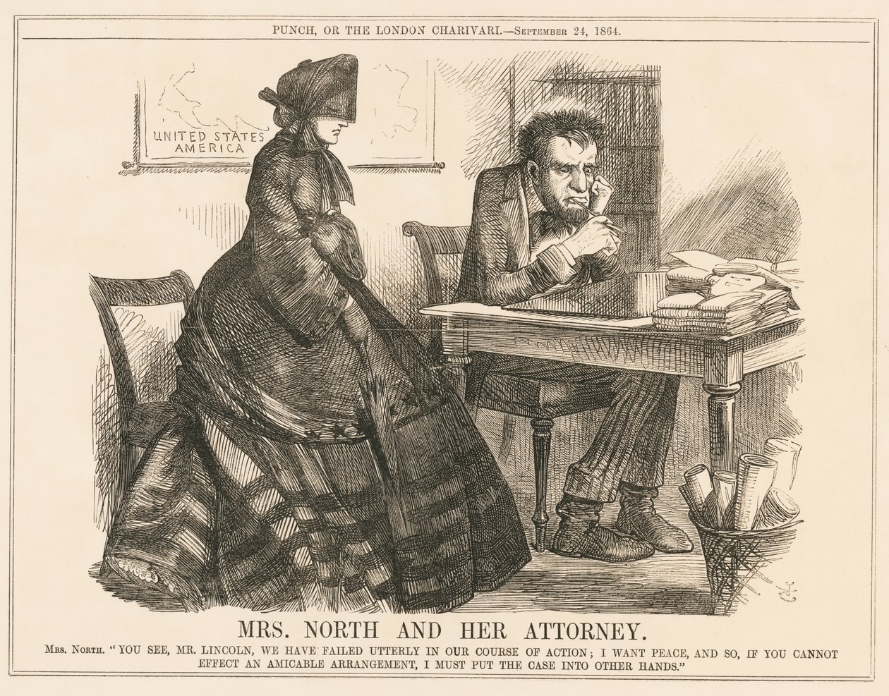 Mevrouw North en haar advocaat door John Tenniel
