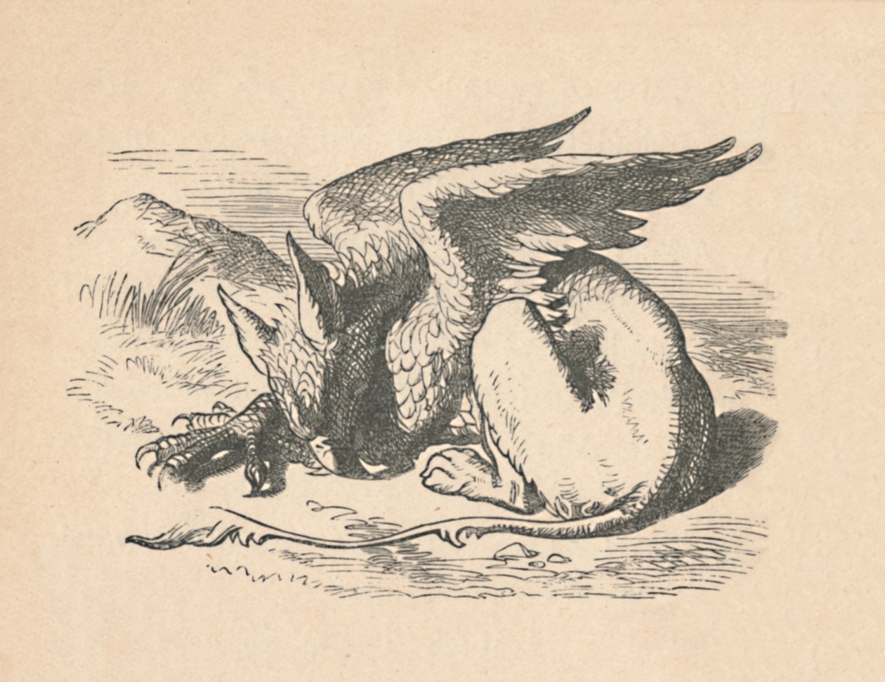 De Gryphon slapend in de zon, 1889 door John Tenniel