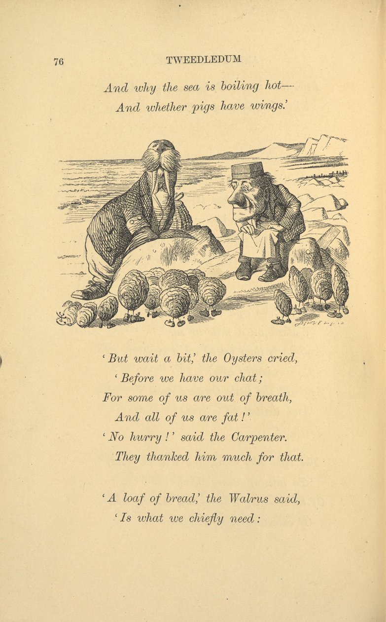 De walrus en de timmerman met oesters door John Tenniel