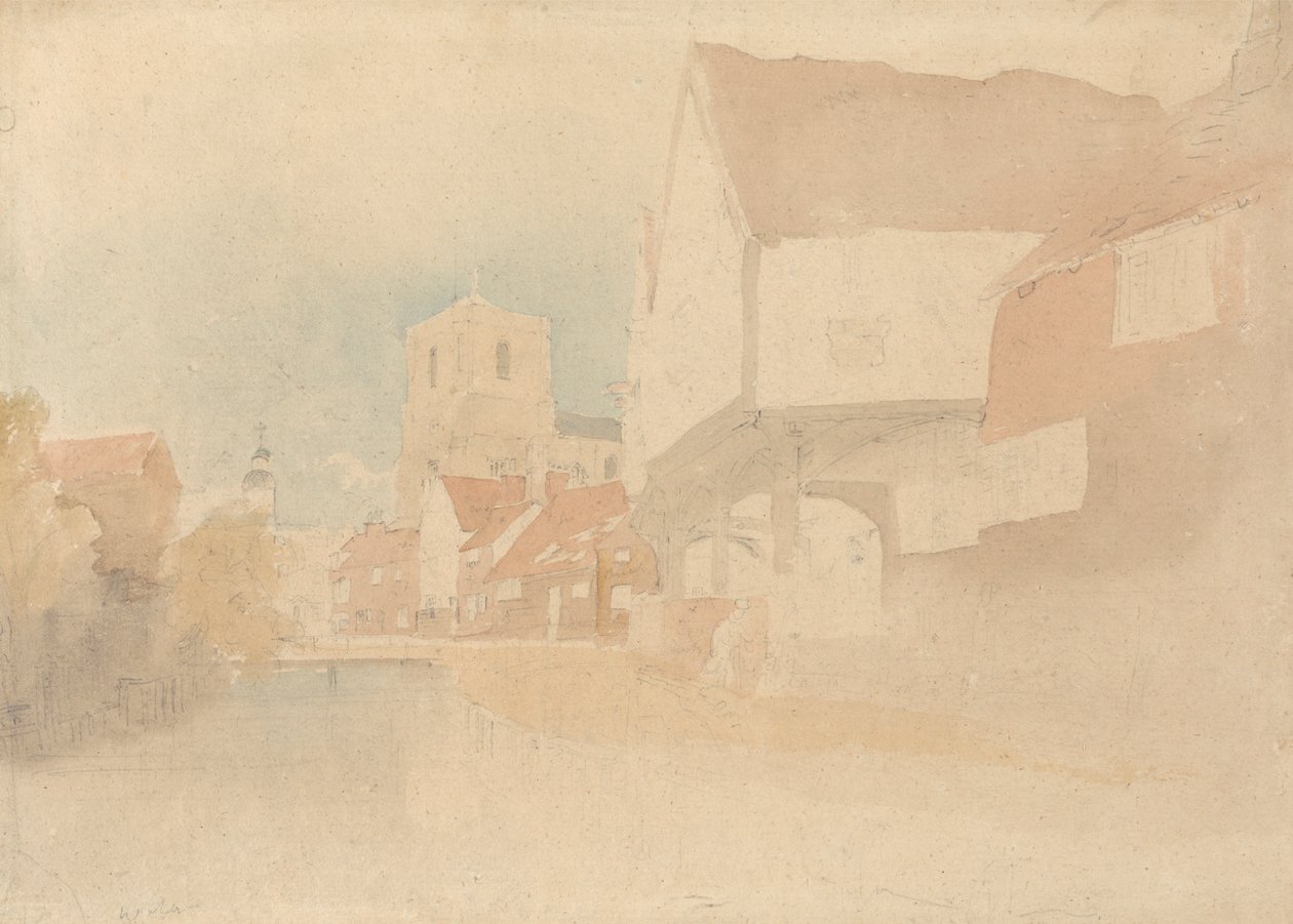 Een Uitzicht op Waltham Abbey, Herts, Essex door John Thirtle