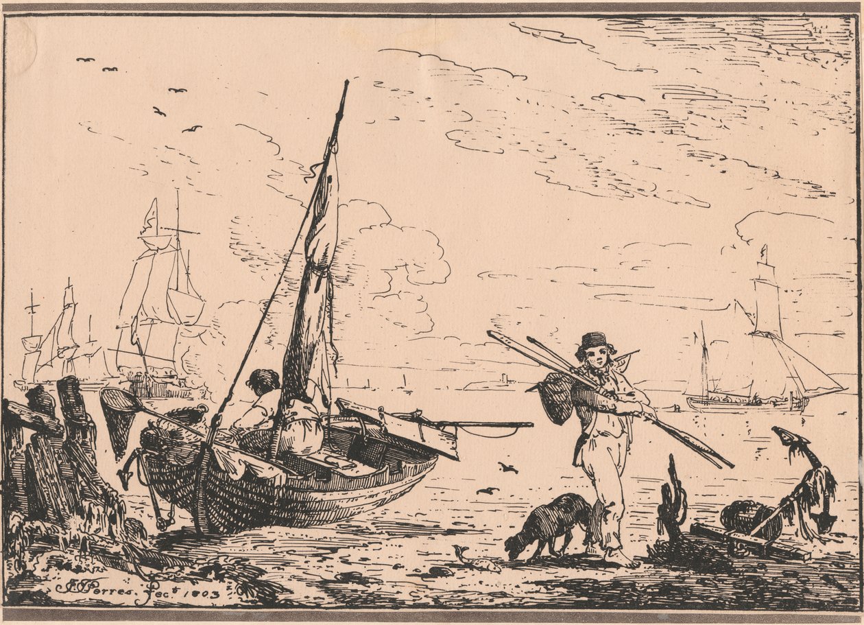Havenscène door John Thomas Serres