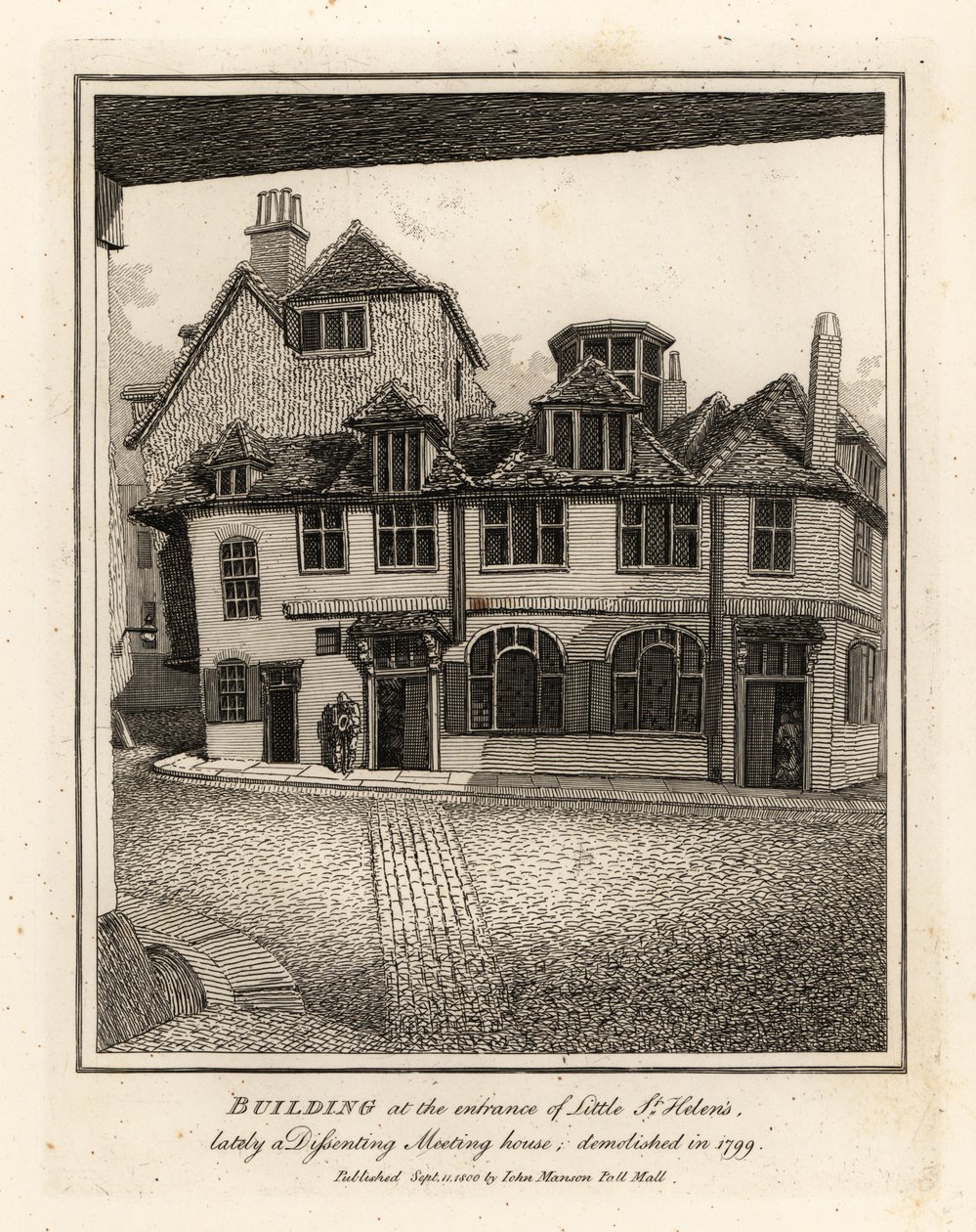 Gebouw bij de ingang van Little St Helen