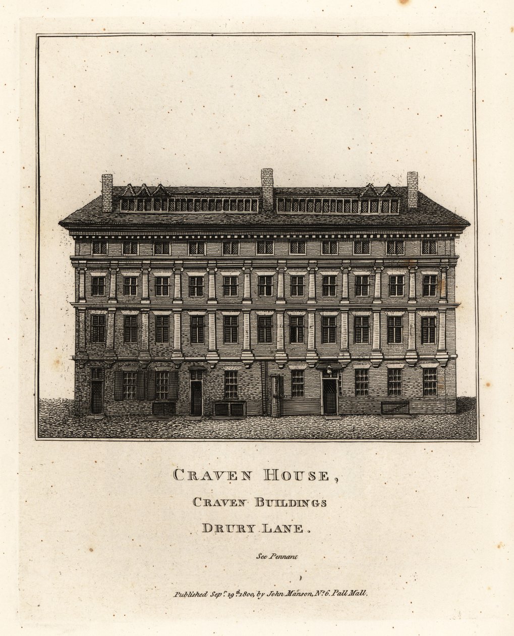 Craven House, Craven Buildings, Drury Lane, Londen door John Thomas Smith