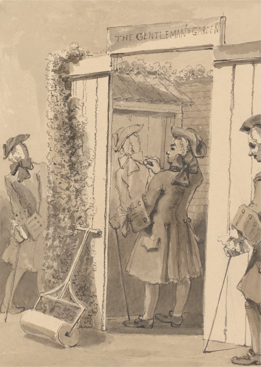 Hogarth, Buiten Zijn Tijd, Tekent het Figuur van Zijn Metgezel op de Deur van een Bepaalde Plaats, tot Grote Bewondering van Al Zijn Vrienden door John Thomas Smith