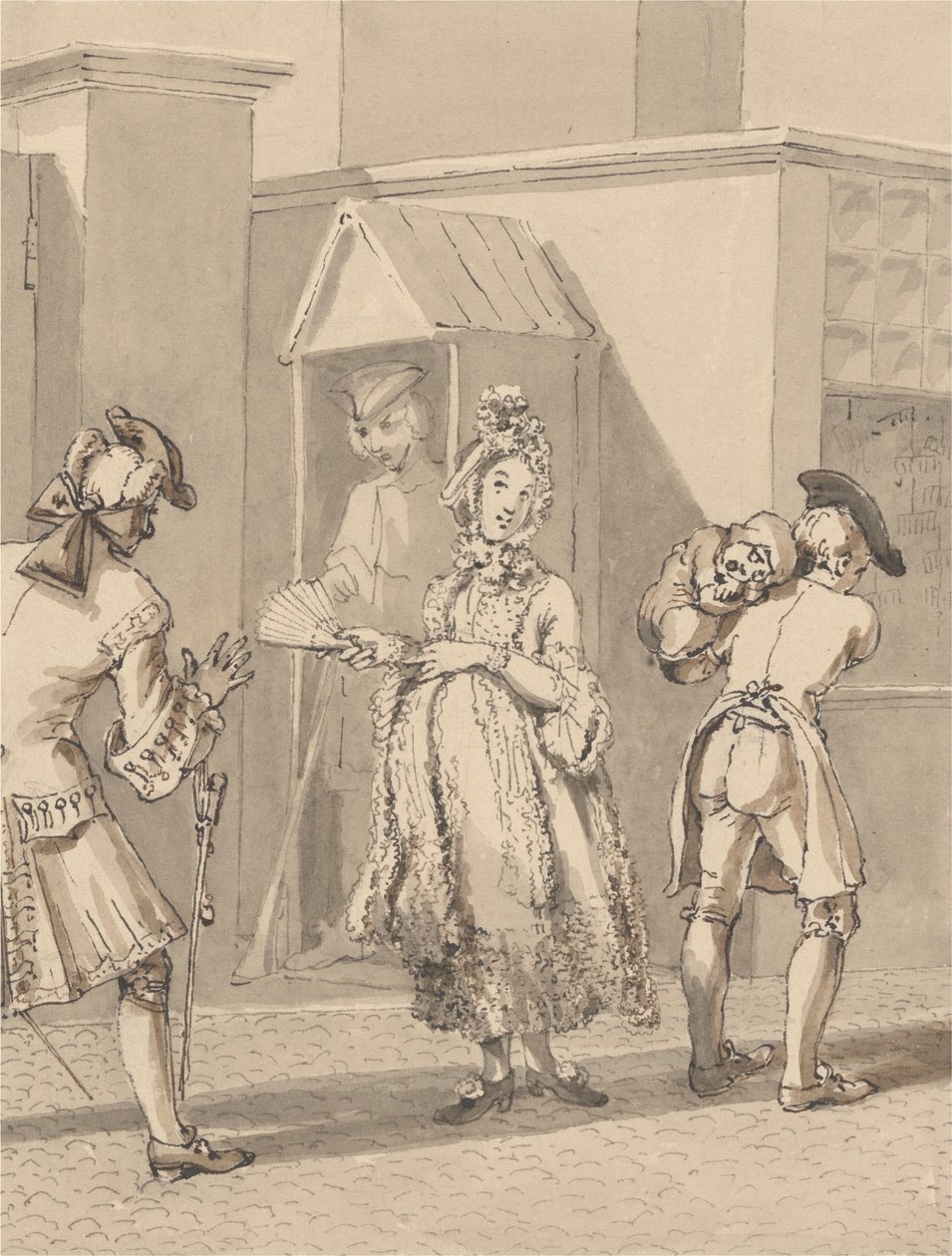 Hogarth Draagt het Zieke Kind van zijn Meester Rond Leicester Fields door John Thomas Smith