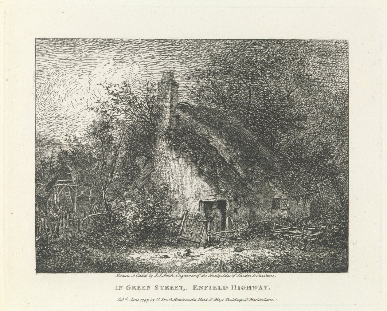 In Green Street, Enfield Highway, Buitenwijk Noord door John Thomas Smith