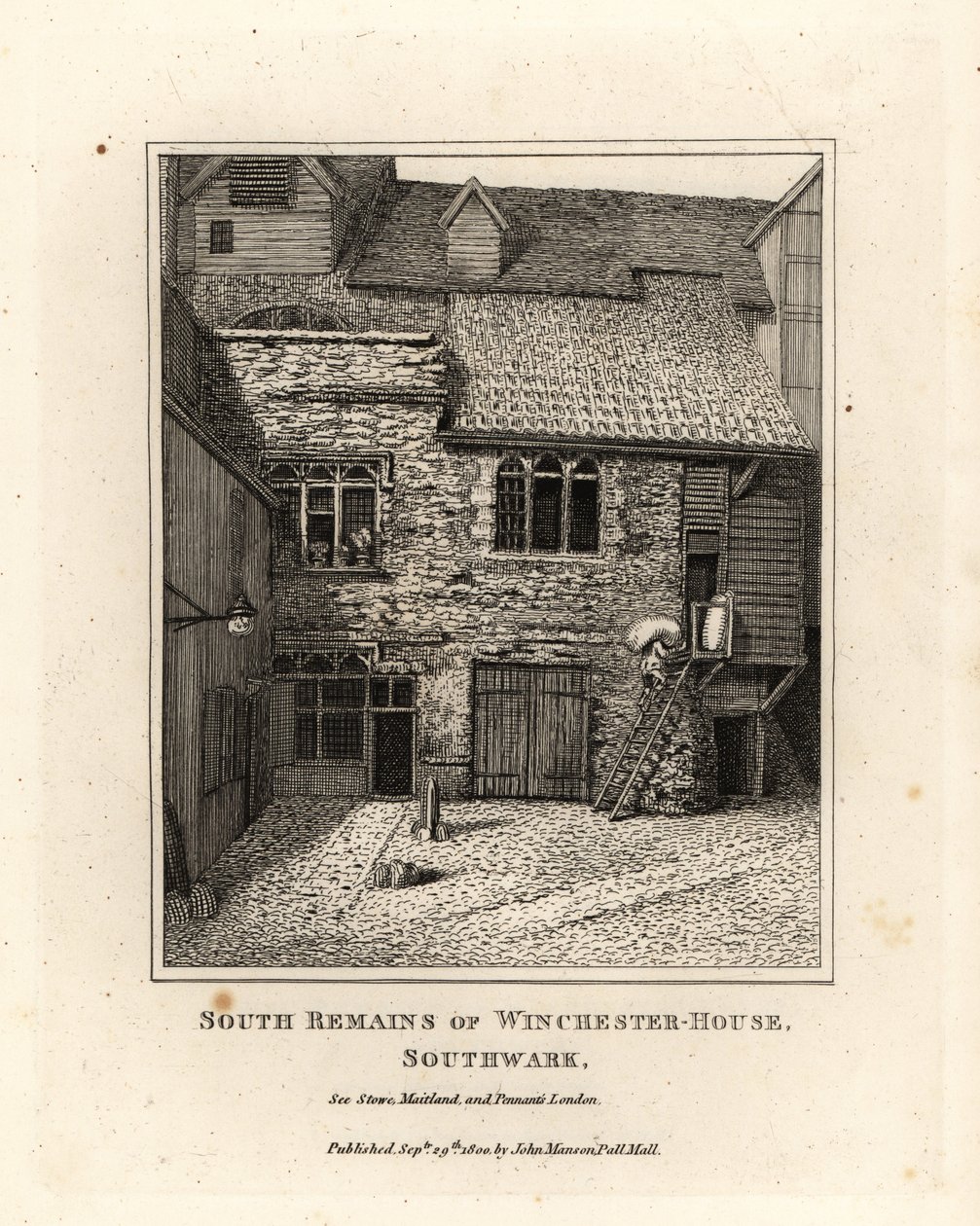 Zuidelijke resten van Winchester House, Southwark door John Thomas Smith