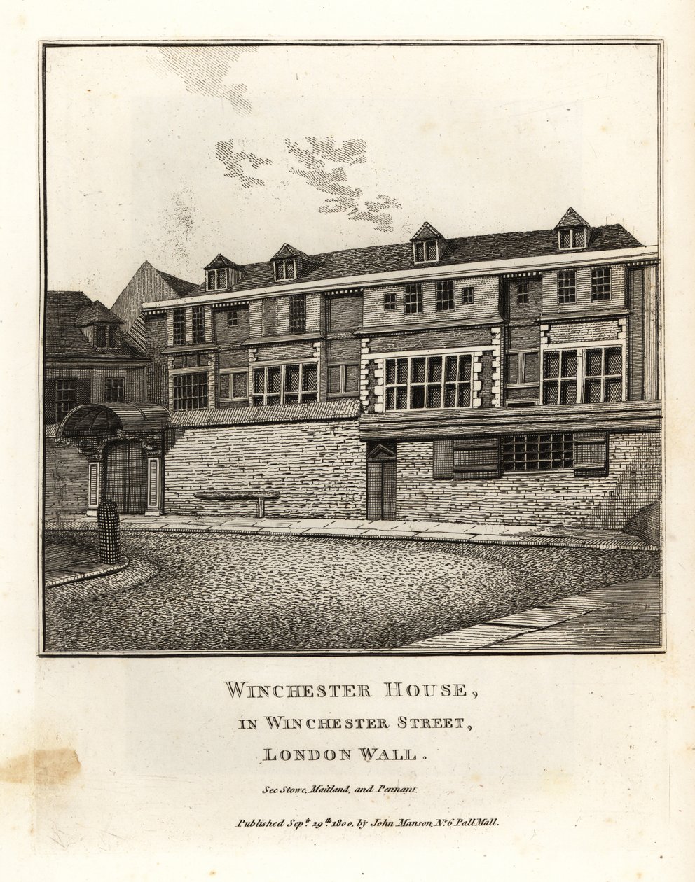 Winchester House in Winchester Street, London Wall door John Thomas Smith