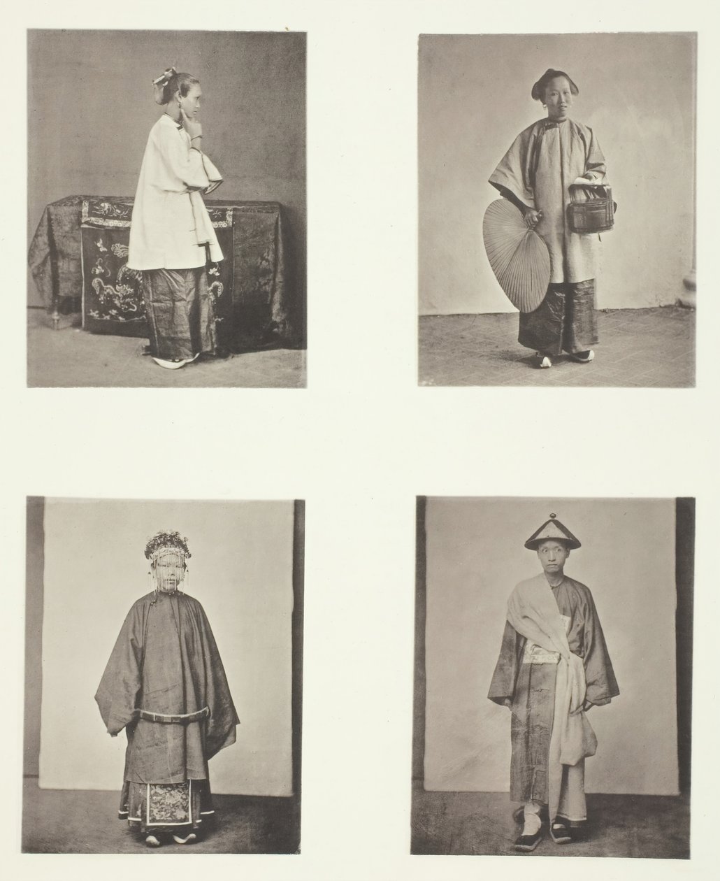 Een Canton dame, de dienstmeid, een bruid en bruidegom, c. 1868 door John Thomson