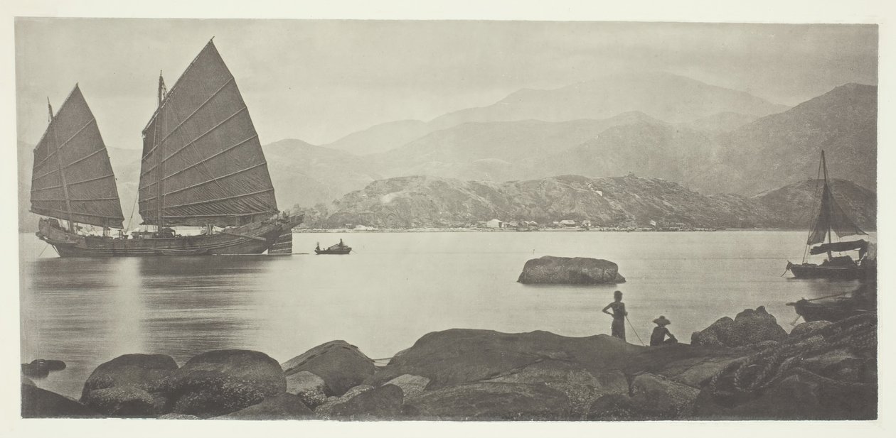 Een Canton handelsjunk door John Thomson
