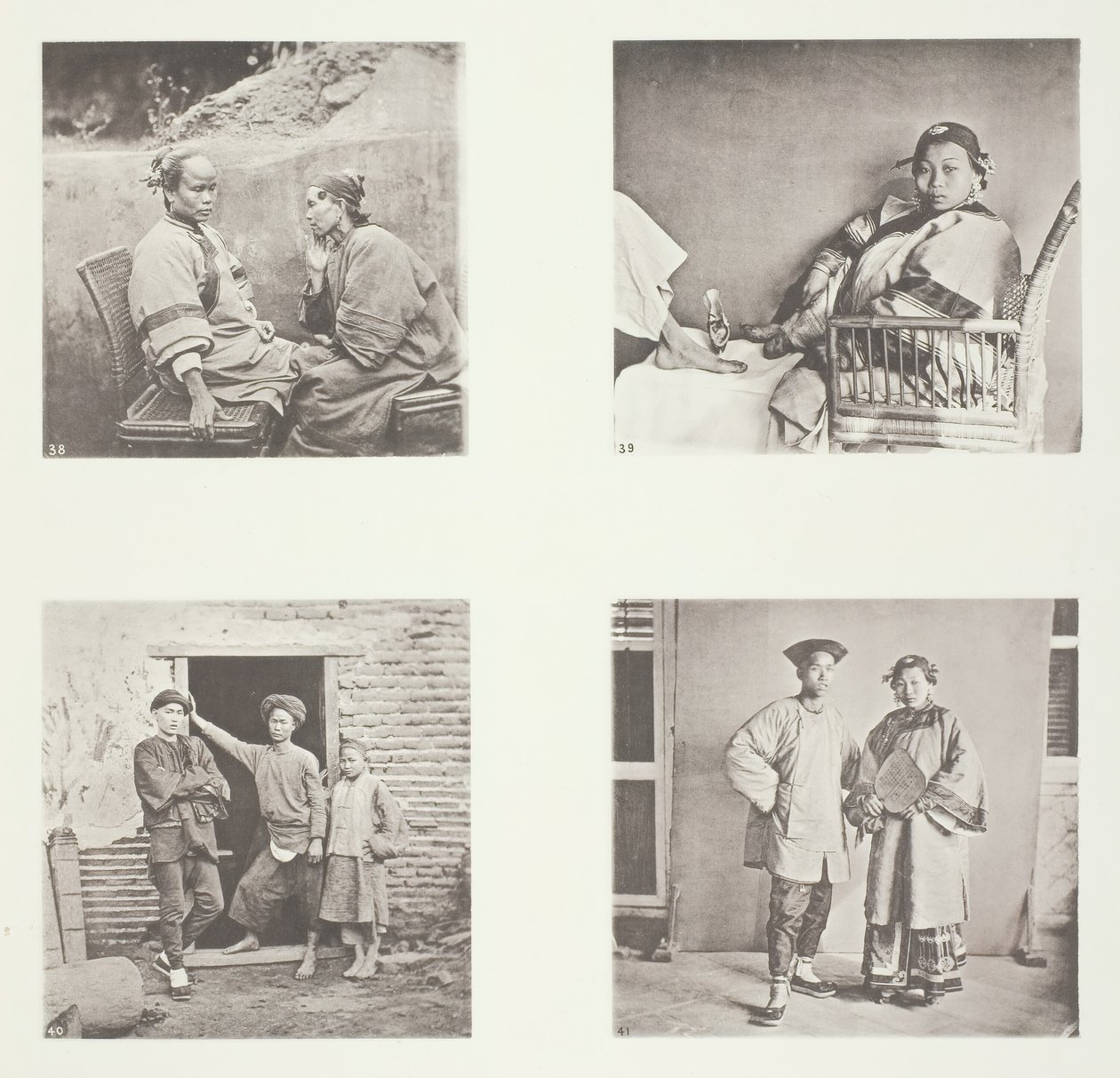 Amoy vrouwen, de kleine voet van een Chinese dame, Amoy mannen, mannelijke en vrouwelijke kostuums, Amoy door John Thomson