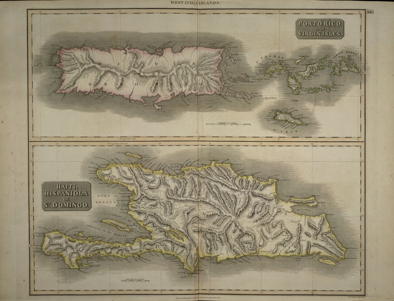 Porto Rico en Maagdeneilanden: Haïti, Hispaniola of St. Domingo, 1817 door John Thomson
