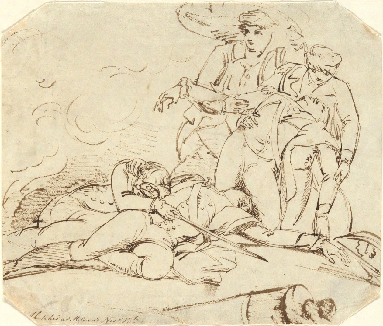 Dood van Generaal Montgomery in de Aanval op Quebec, 31 December 1775 door John Trumbull