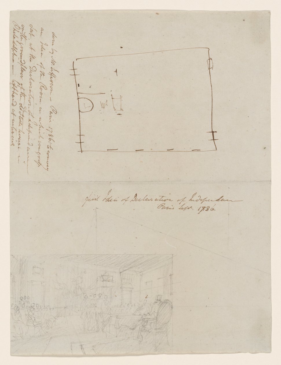 Eerste idee van Onafhankelijkheidsverklaring, Parijs, sept. 1786 door John Trumbull
