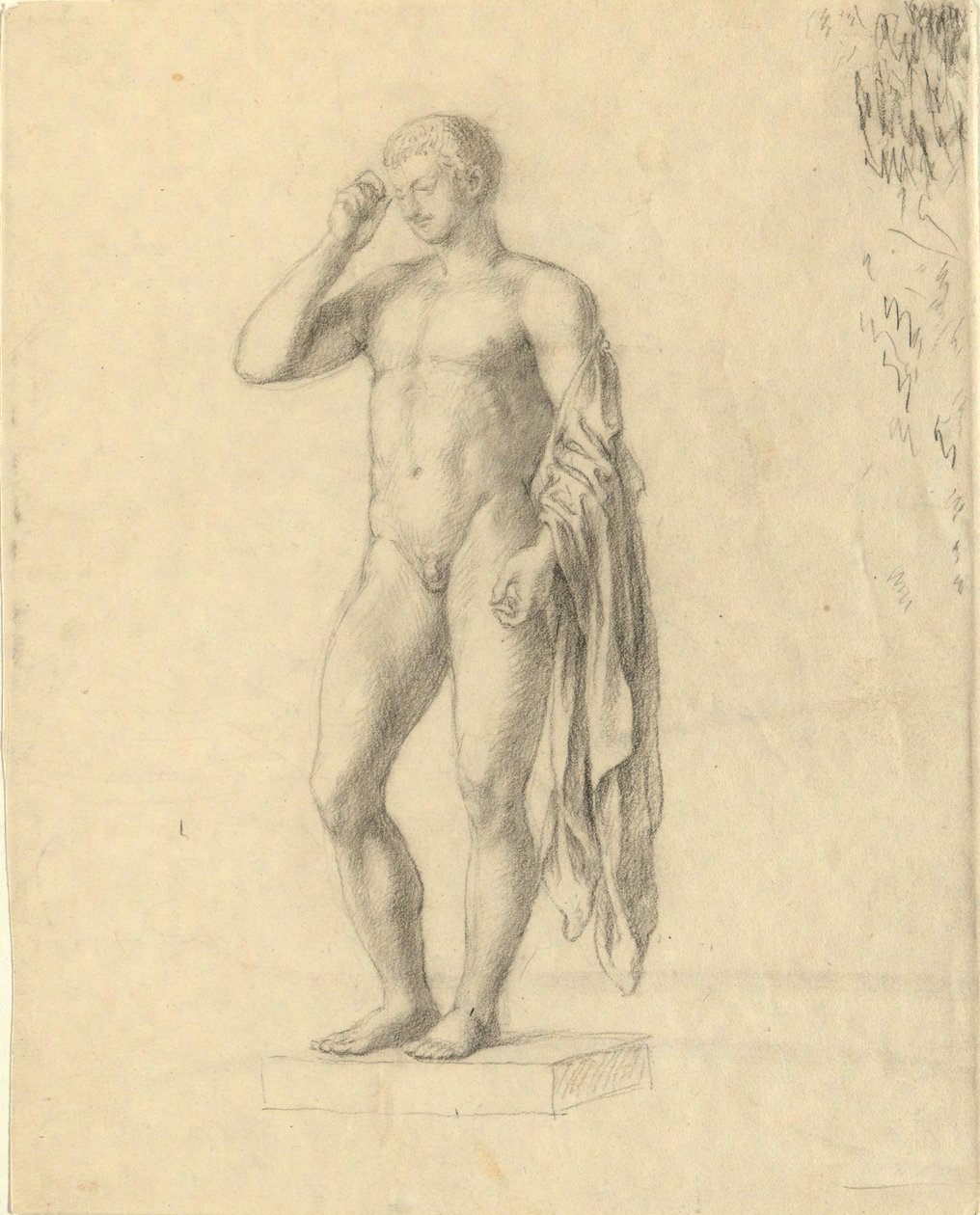 Naakte mannelijke figuur (klassiek) toont linker (?) zijde door John Trumbull