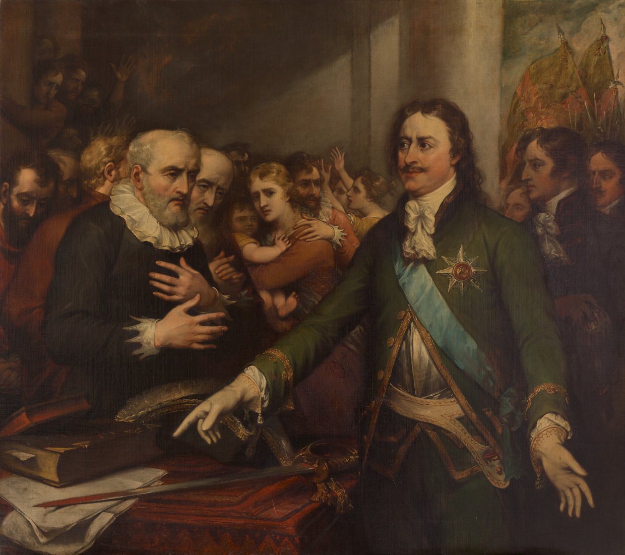 Petrus de Grote bij de verovering van Narva, 1704 door John Trumbull