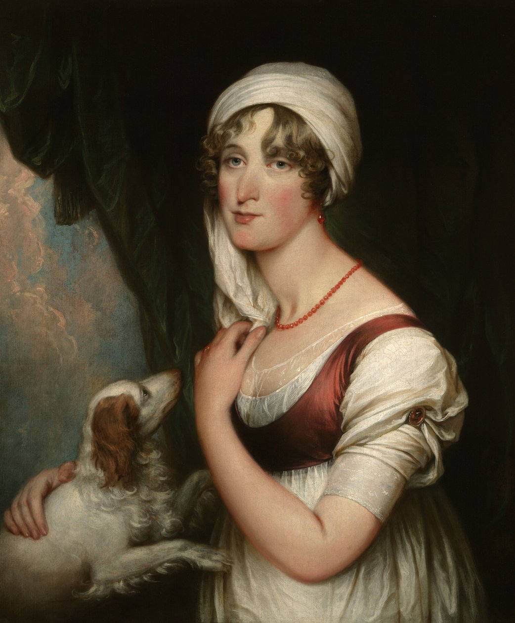 Sarah Trumbull met een spaniel door John Trumbull