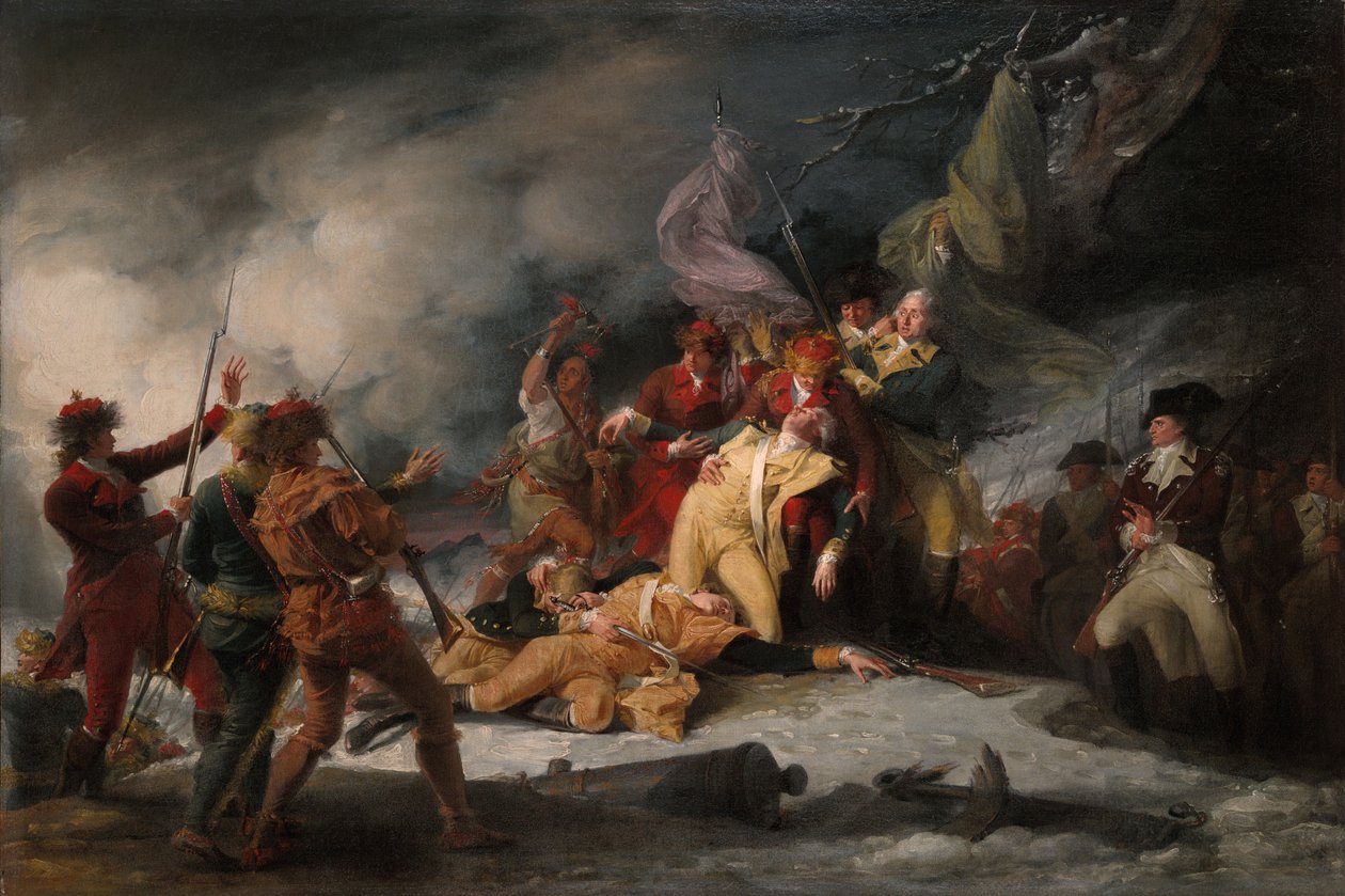 De dood van generaal Montgomery bij de aanval op Quebec, 31 december 1775 door John Trumbull