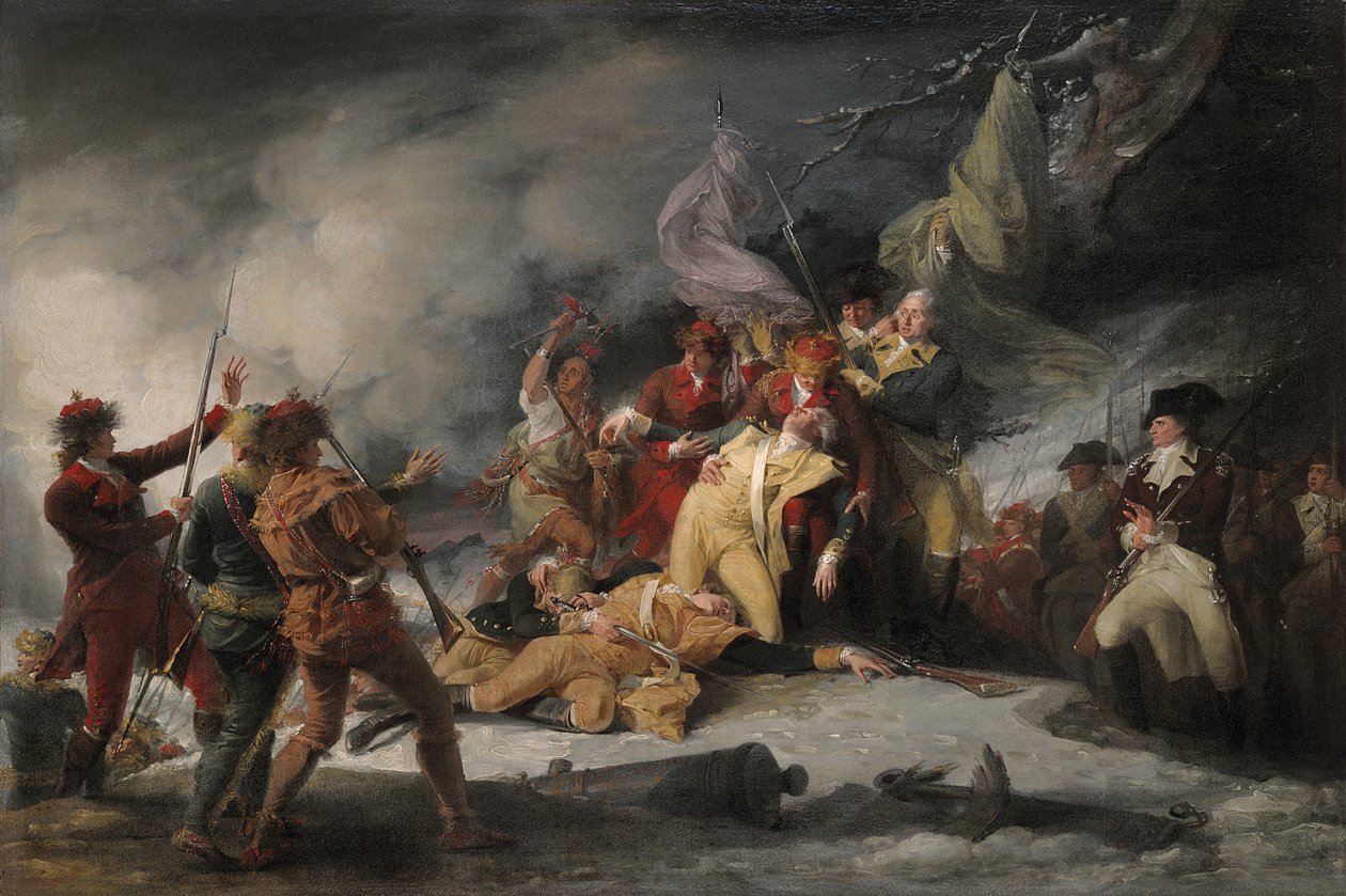 De Dood van Generaal Montgomery bij de Aanval op Quebec, 31 december 1775, 1786 door John Trumbull