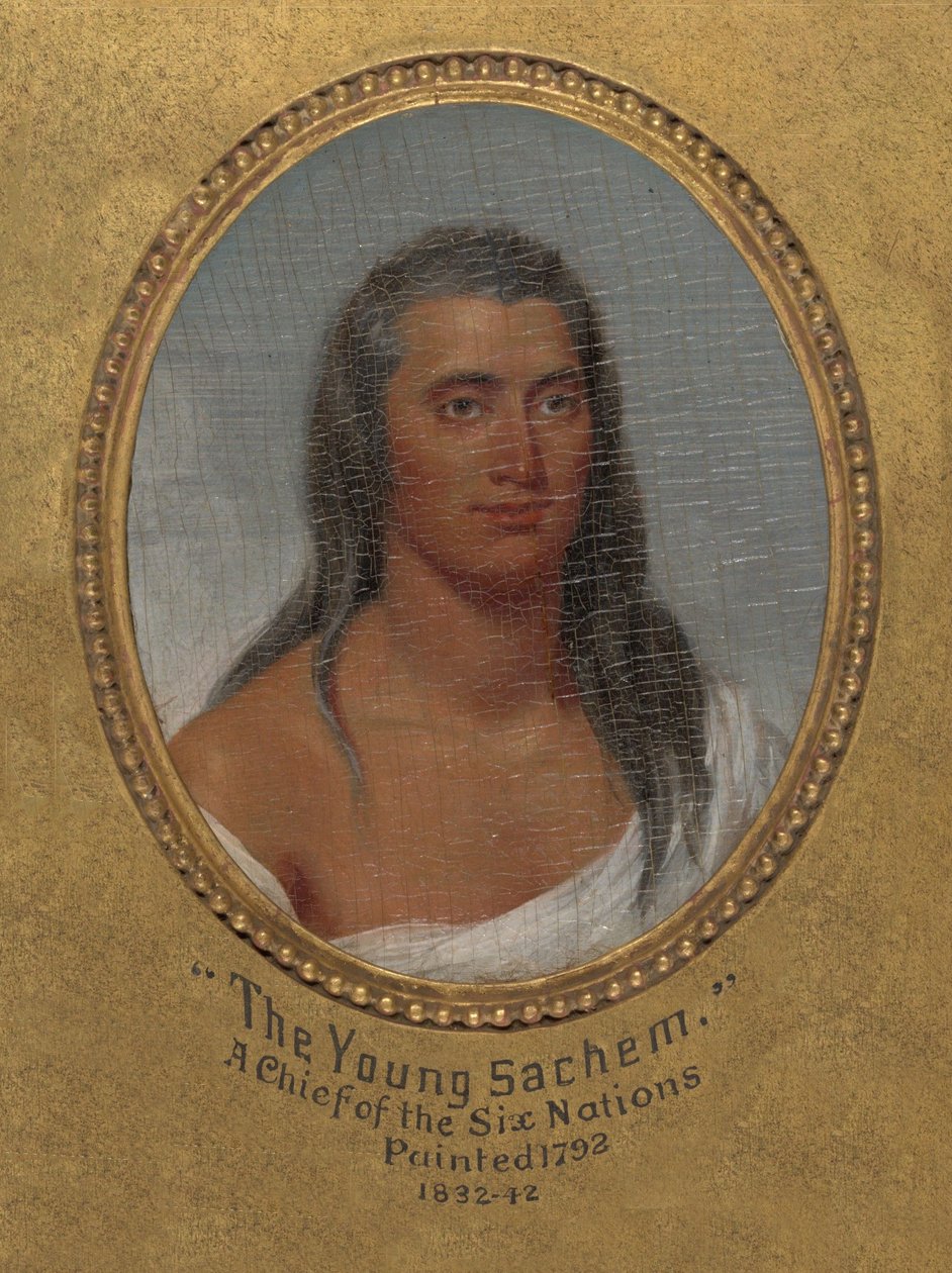 Der junge Sachem, ein Häuptling der Sechs Nationen door John Trumbull