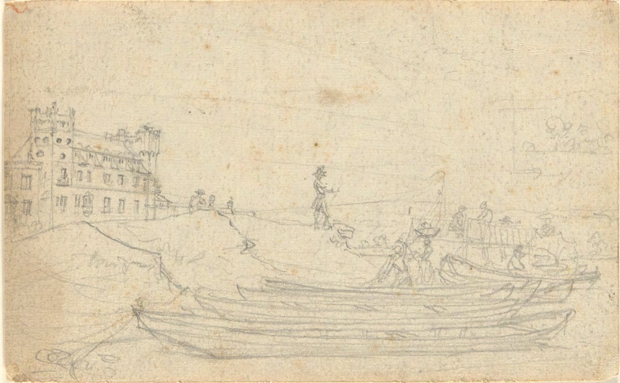 Zonder Titel, uit folio: Schetsen in Frankrijk & Duitsland, een van de 22 bladen in Folio B door John Trumbull