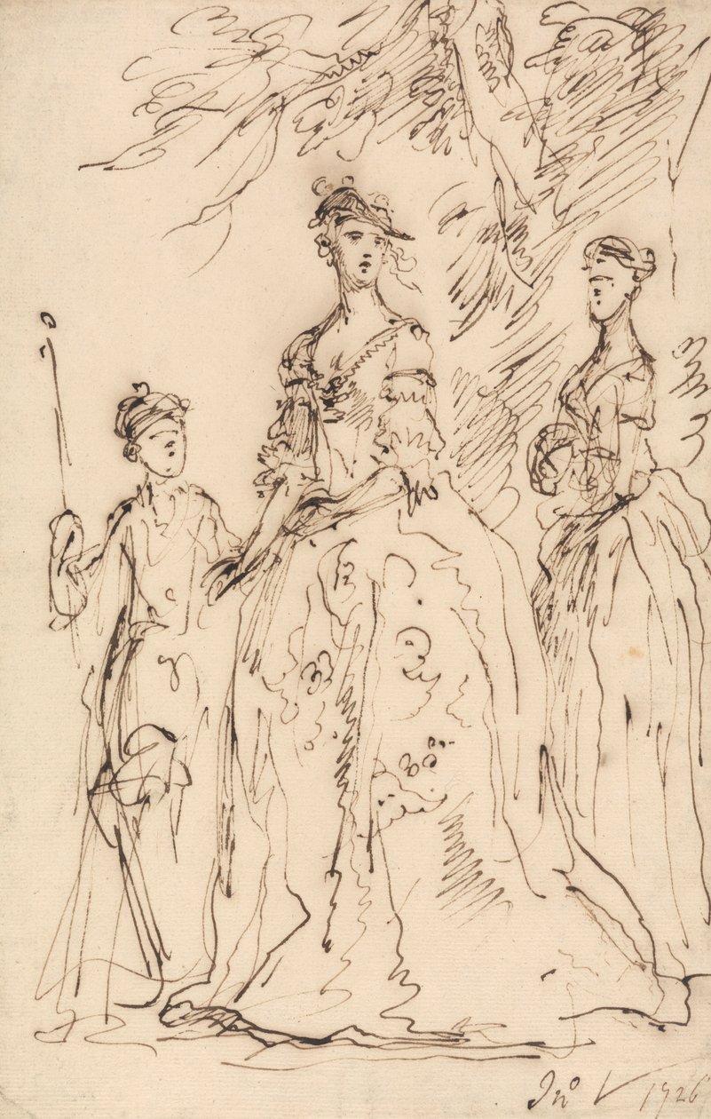 Drie dames door John Vanderbank