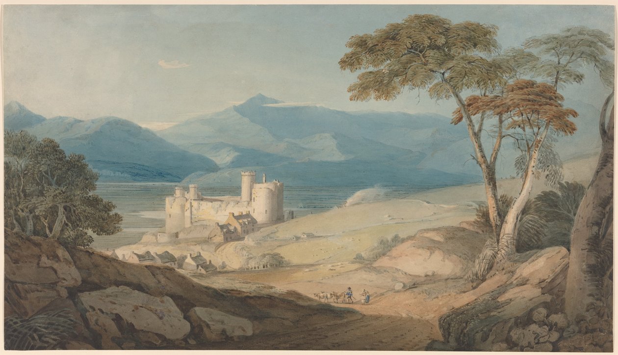 Harlech Castle en Snowdon door John Varley