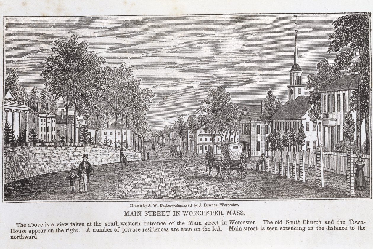Hoofdstraat in Worcester, uit 