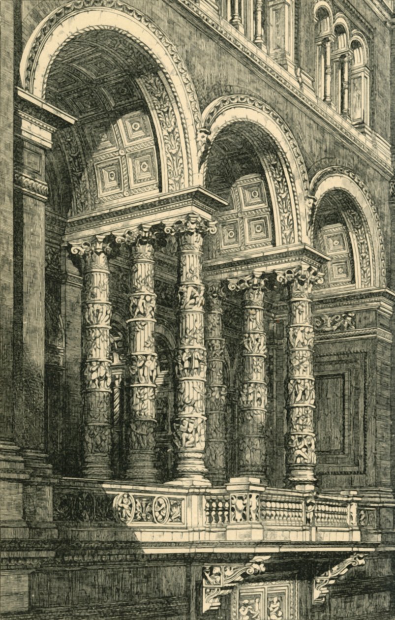 Centraal recess in de hoofdquadrangle, ca. 1860s, 1881 door John Watkins