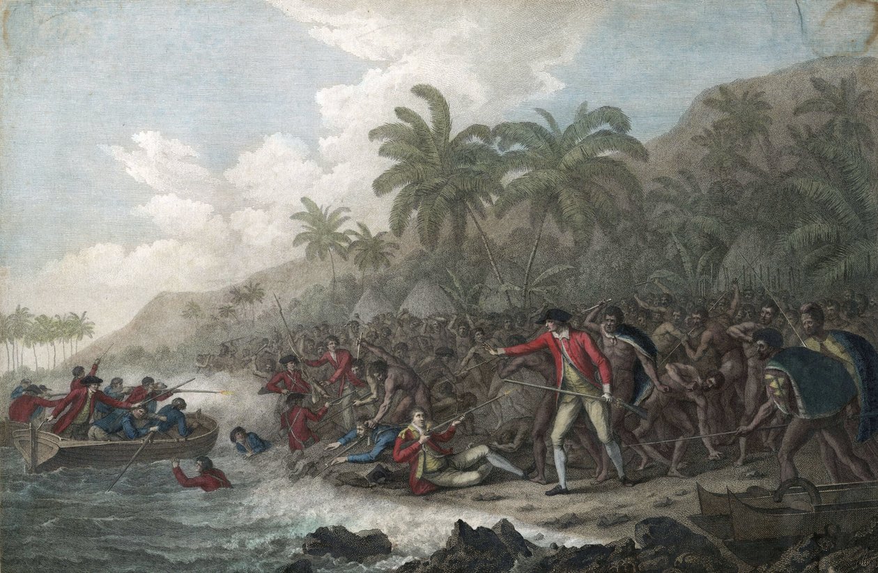 De dood van kapitein James Cook op 14 februari door John Webber