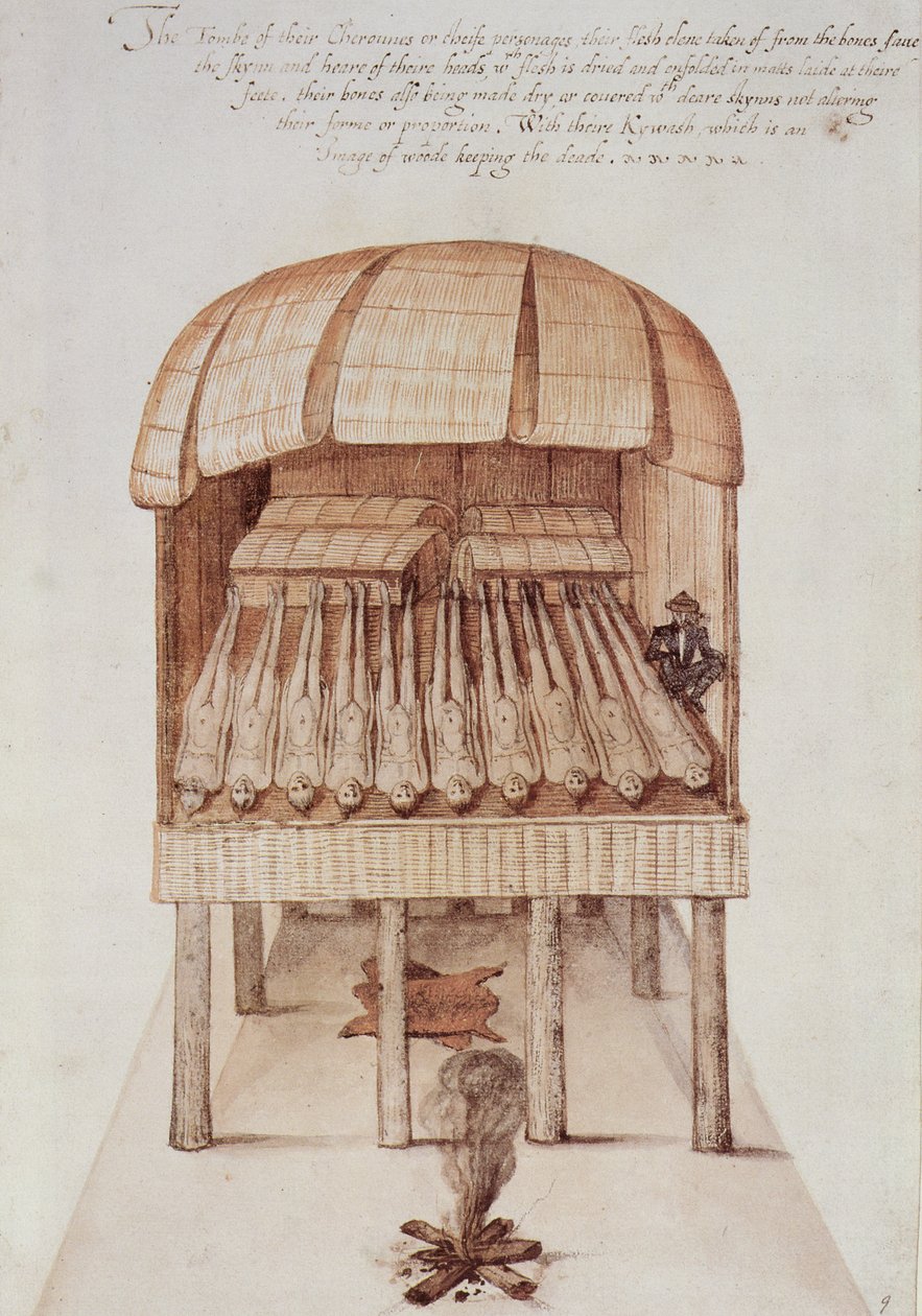 Indiaans Beenderhuis door John White