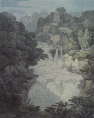 Corra Linn: Een van de Watervallen van de Clyde door John White Abbott