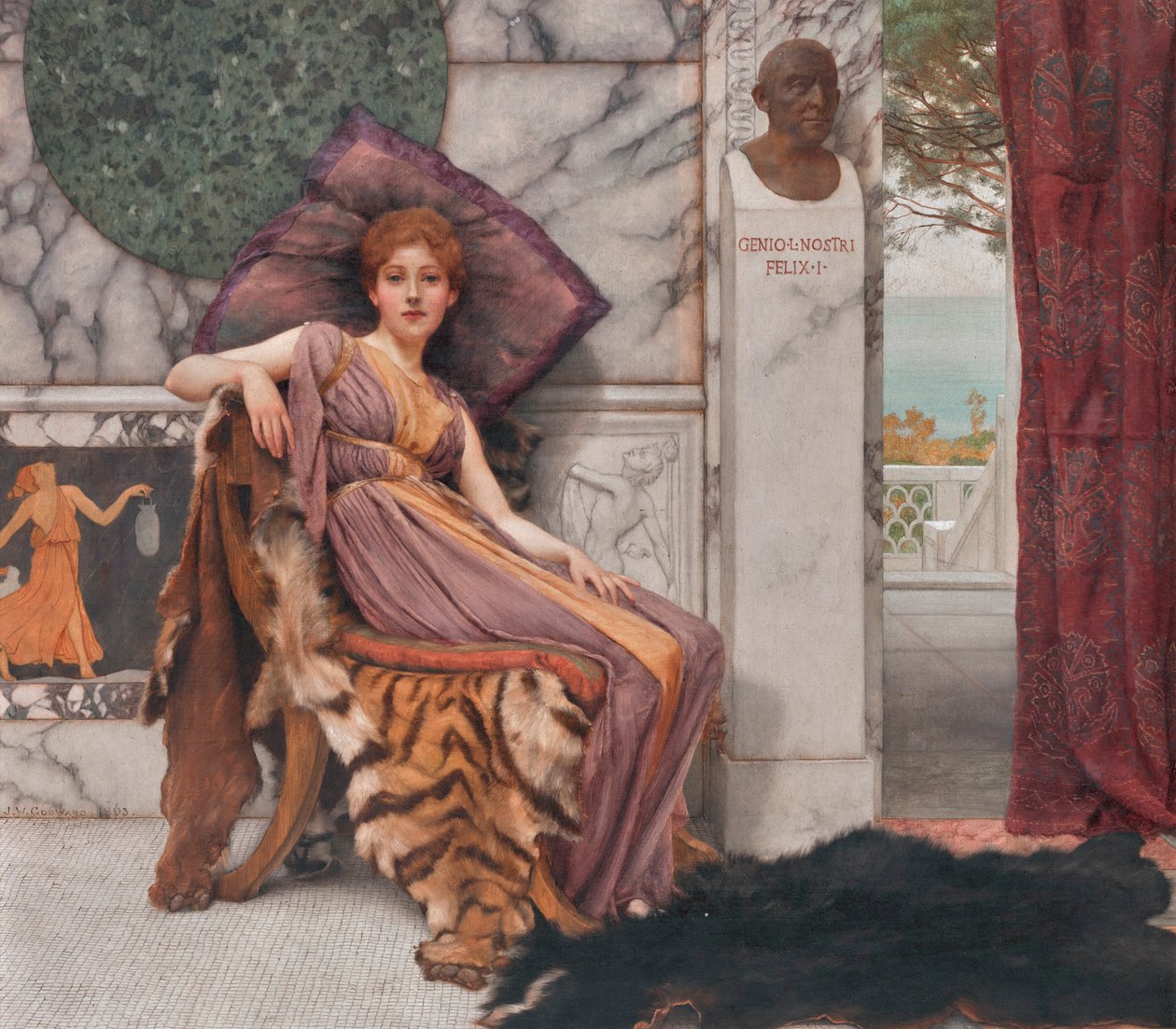 De Dolce Far Niente (1893) door John William Godward