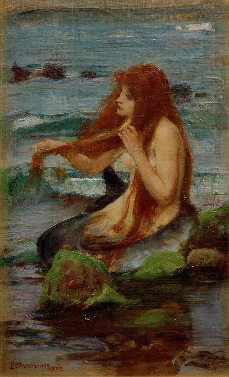 Een zeemeermin door John William Waterhouse