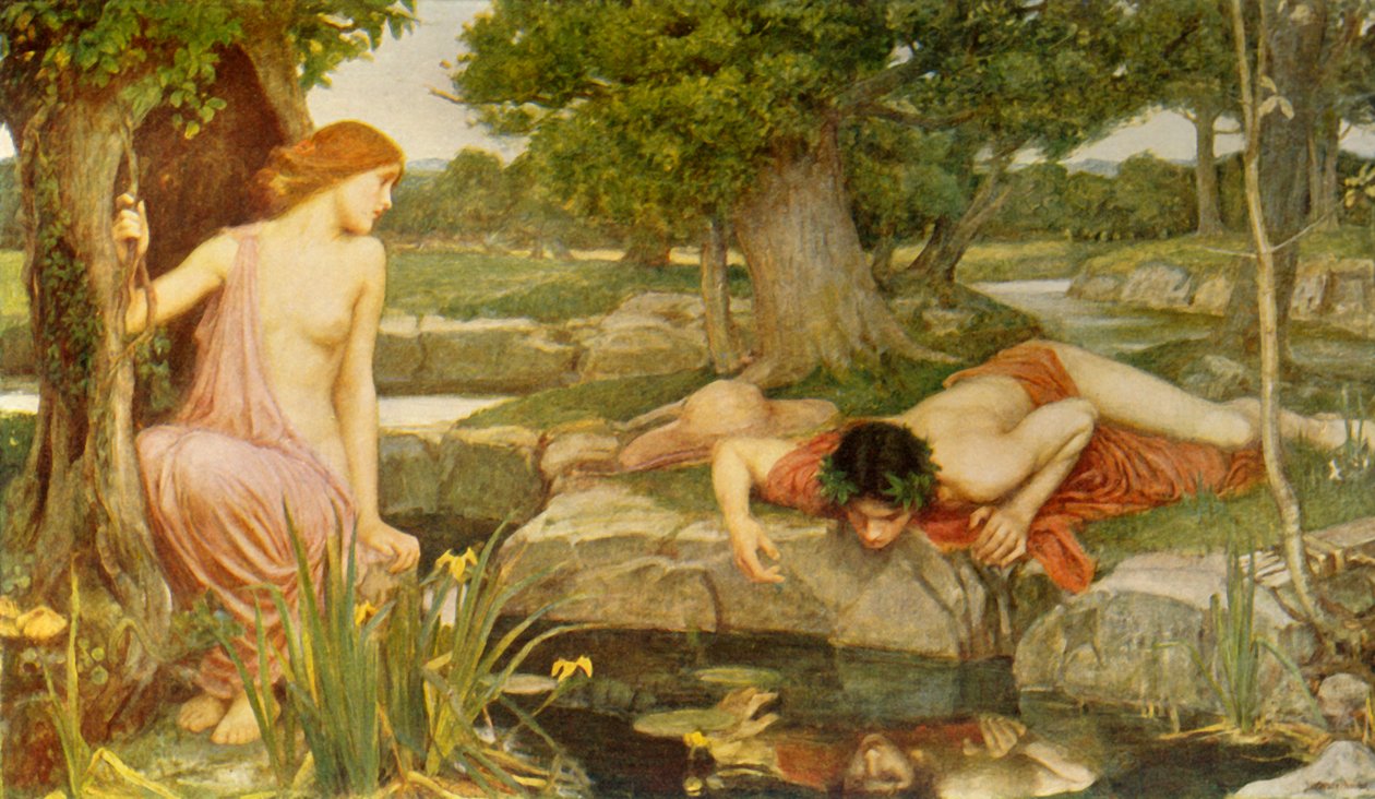 Echo en Narcissus door John William Waterhouse