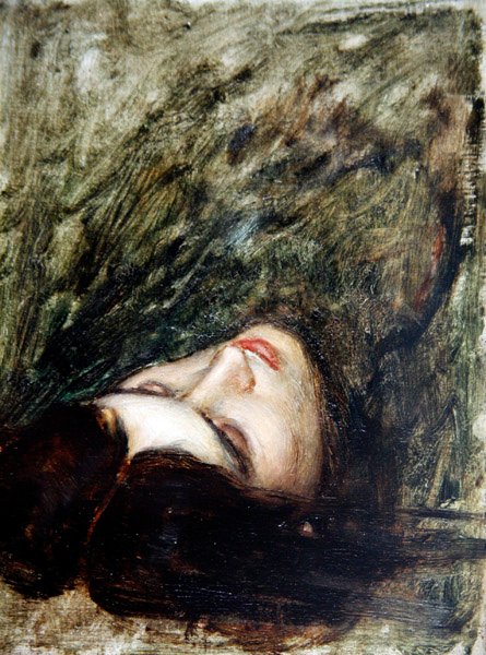 Hoofd van Orpheus - een schets, c.1899-1900 door John William Waterhouse