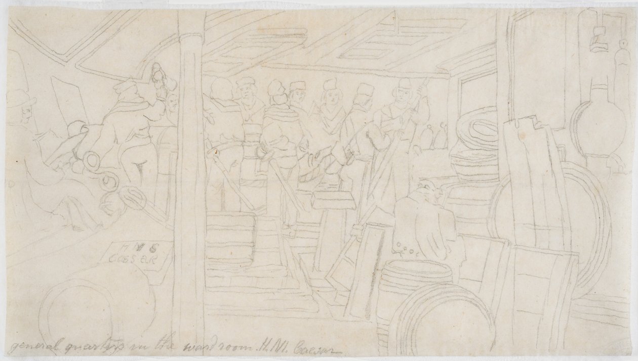 De Officierenkamer H.M.S. Caesar door John Wilson Carmichael