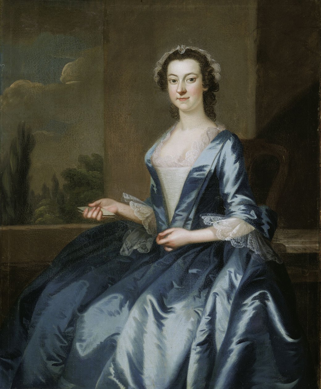 Portret van een vrouw door John Wollaston
