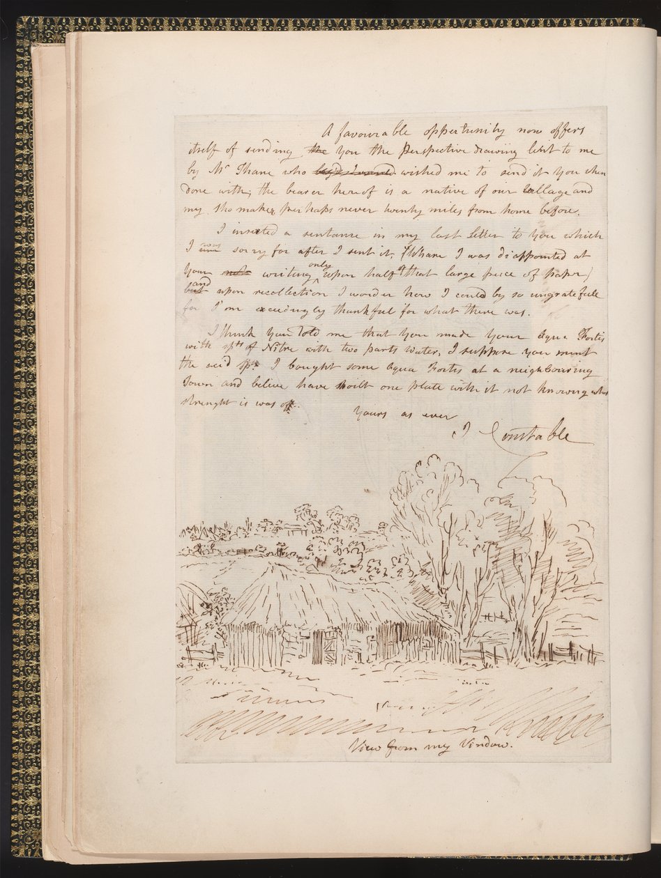 Autograaf brief van John Constable aan John Thomas Smith, uit Memoirs of the Life of John Constable, door Charles Robert Leslie, gedrukt door James Carpenter, 1843 door John Constable