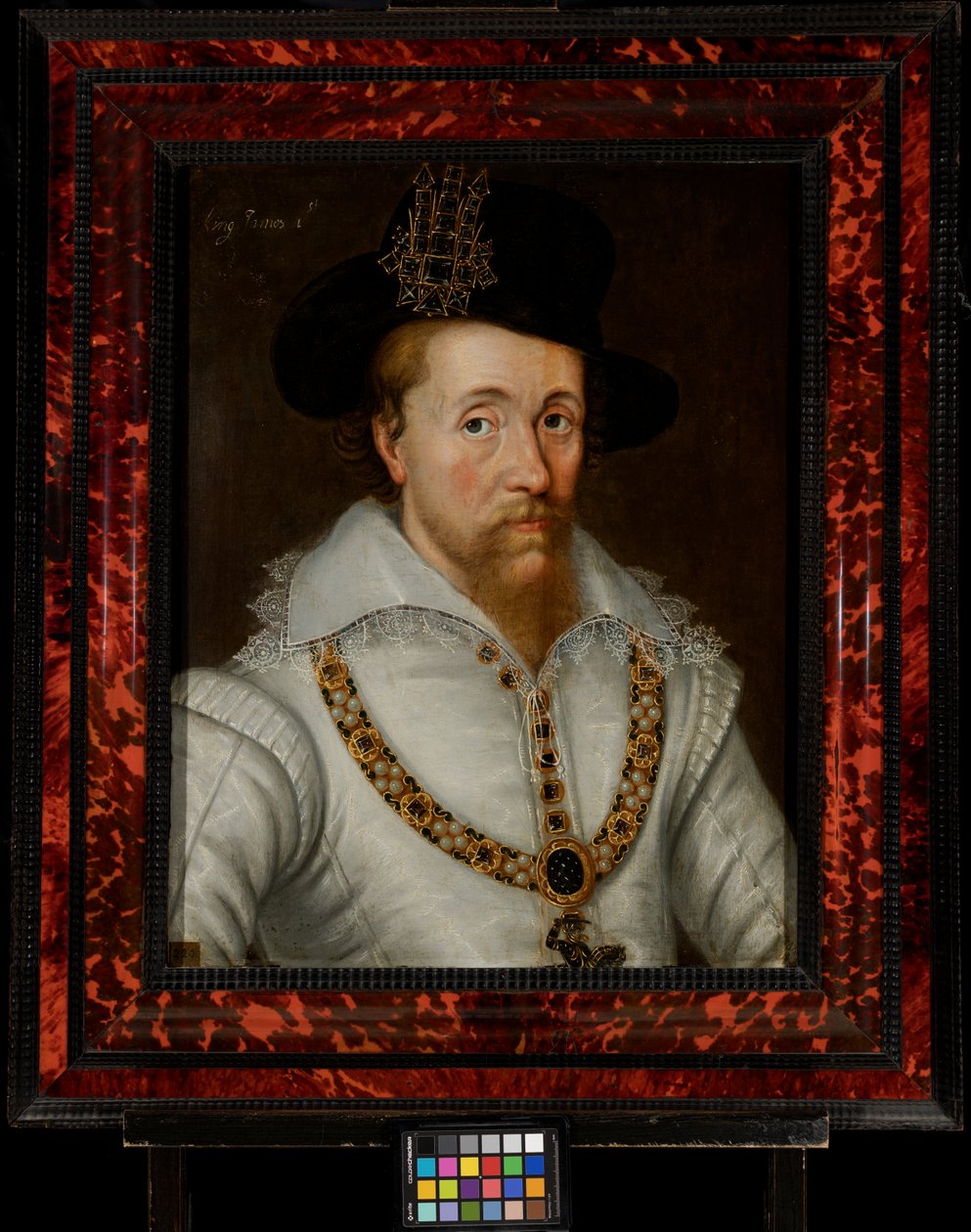 James I & VI (1556-1625) door John de the Elder (studio of) Critz
