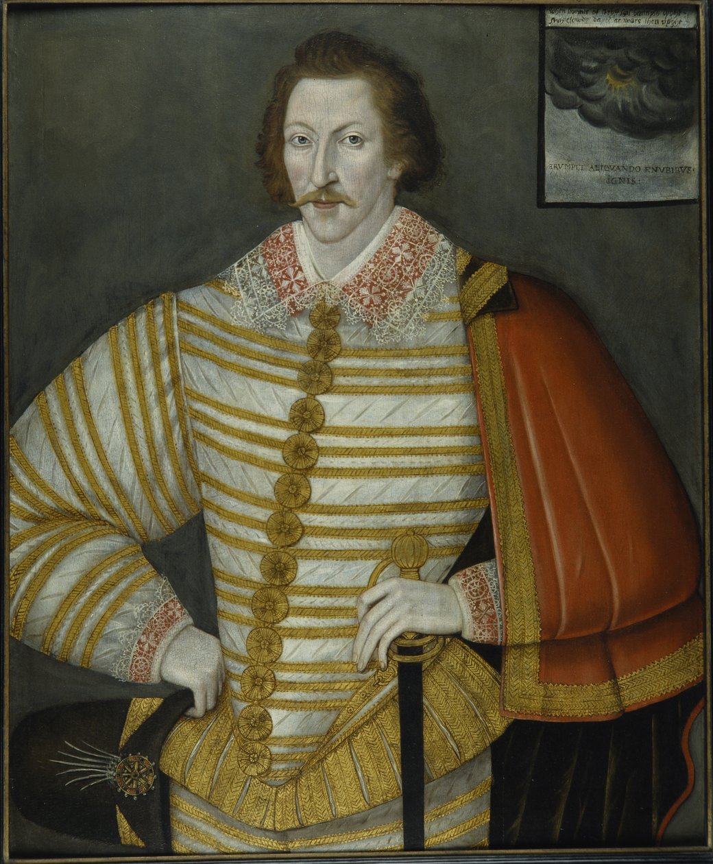 Portret van Thomas Cavendish, de wereldreiziger door John the Younger (attr.to) Bettes