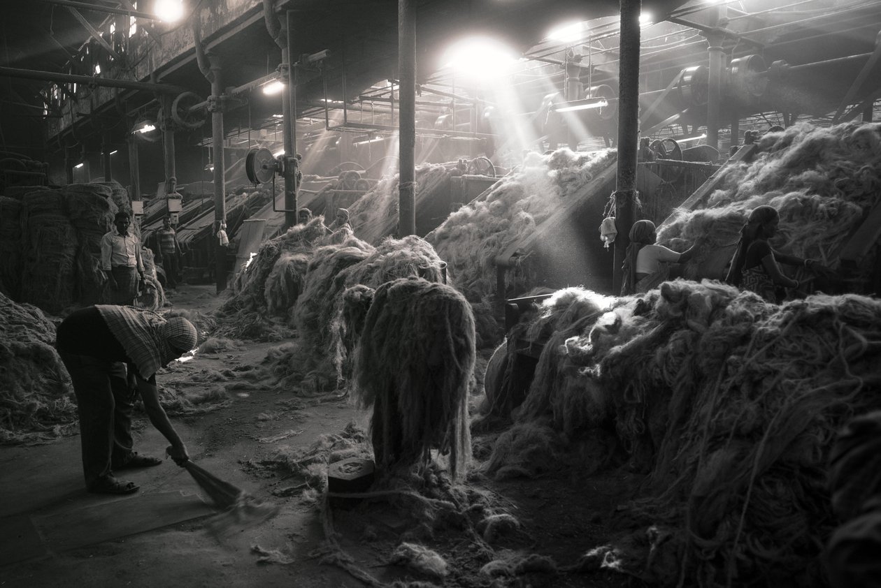 Jutefabriek, Kolkata, India, 2017 (foto) door Jon Nicholson