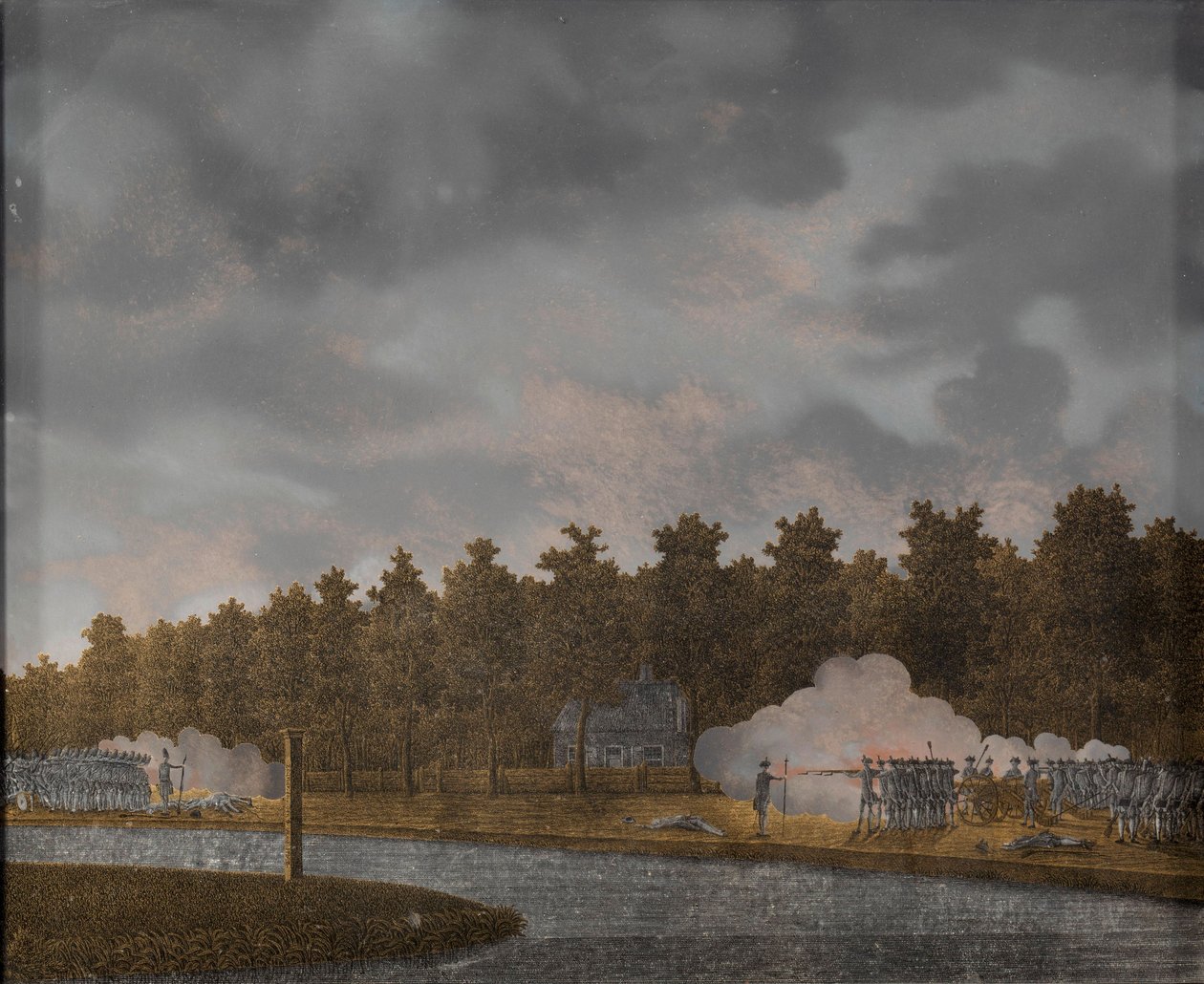 Vuurwisseling op de Vaartse Rijn bij Jutphaas, 1787-88 door Jonas Zeuner