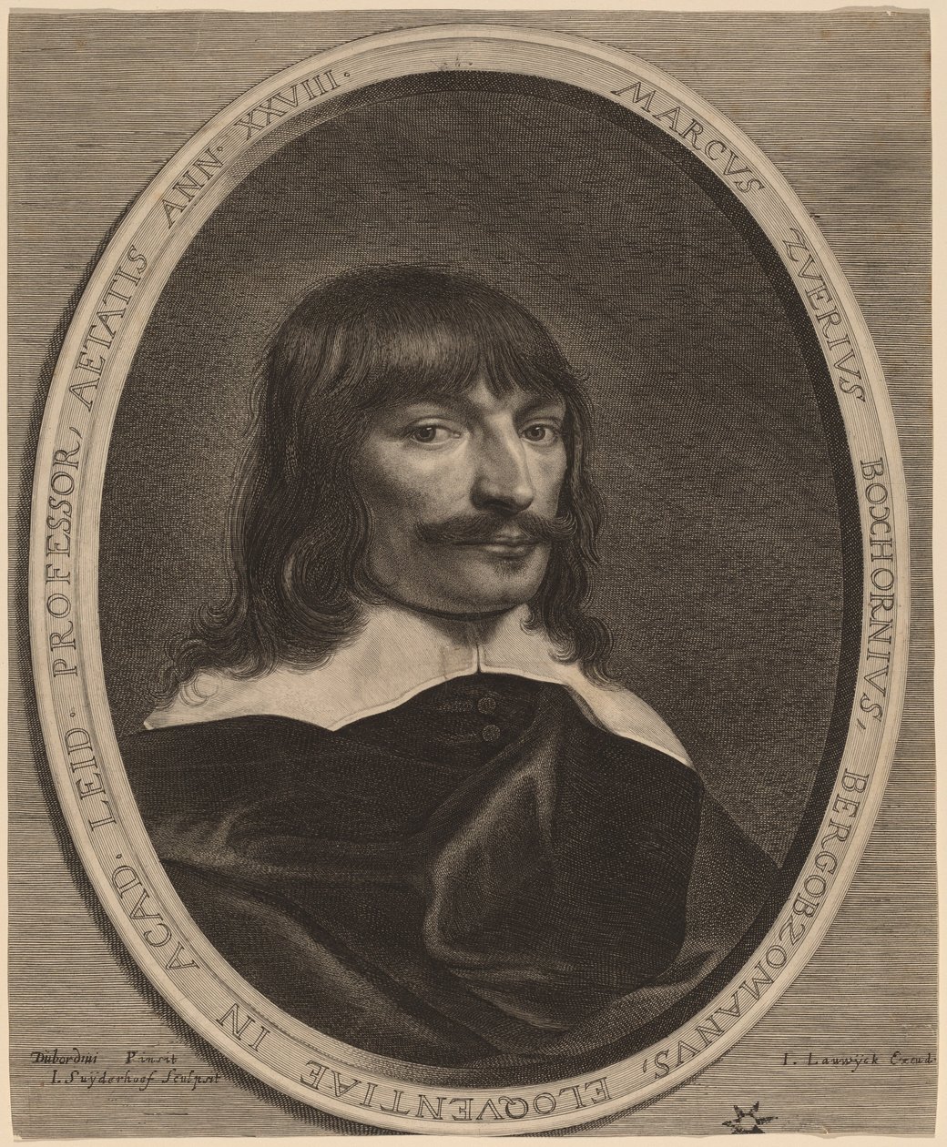 Marcus-Zuerius Boxhorn door Jonas Suyderhoff after Pieter Dubordieu
