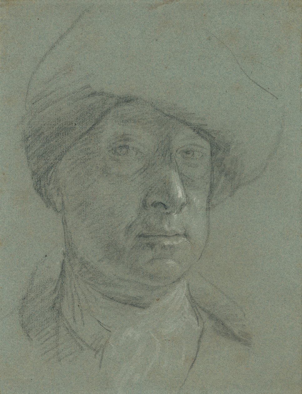 Zelfportret met stoffen hoed door Jonathan Richardson the Elder